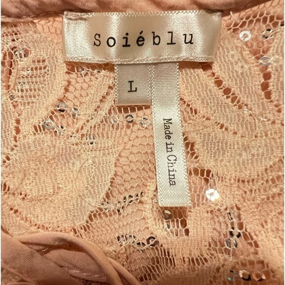 Soie’blu Embellished Lace Blouse size L - Picture 5 of 8